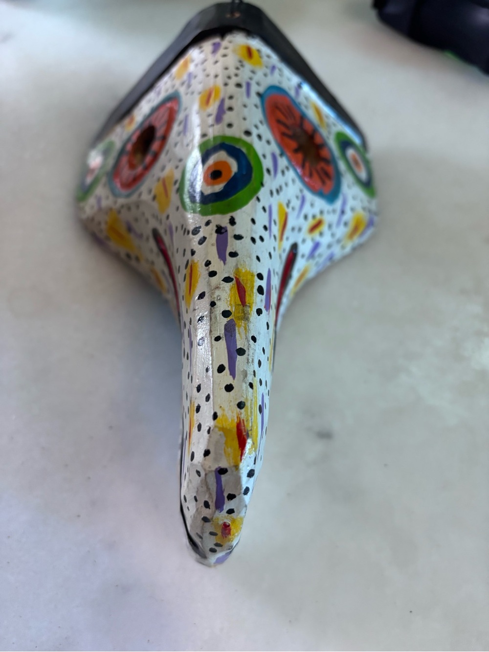 Vintage Guatemalan Hand Carved Wooden Toucan Bird Mask Wall Hanging Decor - Picture 6 of 8